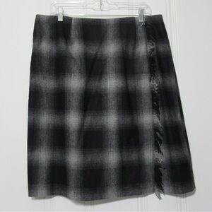 Chadwicks of Boston Faux Wrap Wool Blend Skirt Size 16 W
